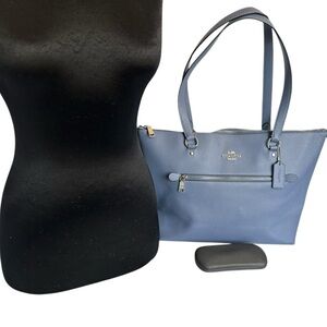 COACH Gallery Tote Bag Large Blue Crossgrain Leather 79608 New NWOT